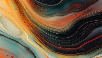 Abstracte golvende kleurbanen als visuele basis voor een coverontwerp